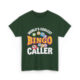 World's Coolest Bingo Caller Bingo T-Shirt - Forest Green