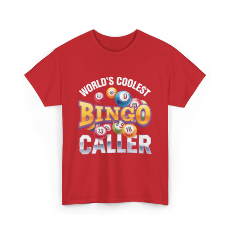 World's Coolest Bingo Caller Bingo T-Shirt - Red