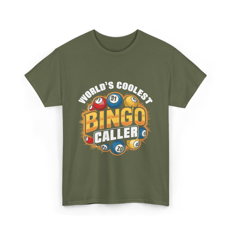 World's Coolest Bingo Caller Bingo T-Shirt - Military Green