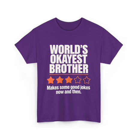 World's Okayest Brother T-Shirt - Purple