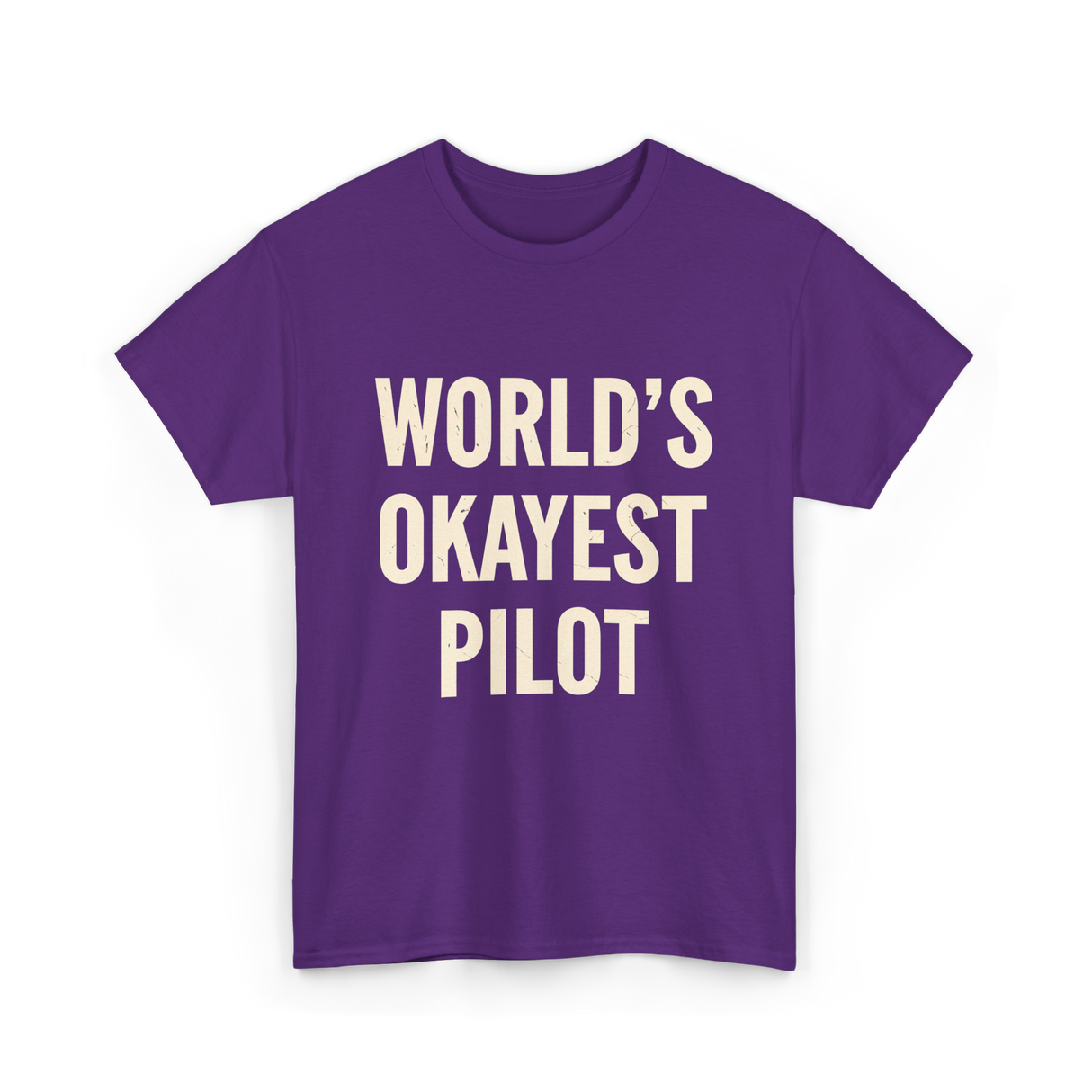 World's Okayest Pilot Aviation Pilot T-Shirt - Purple