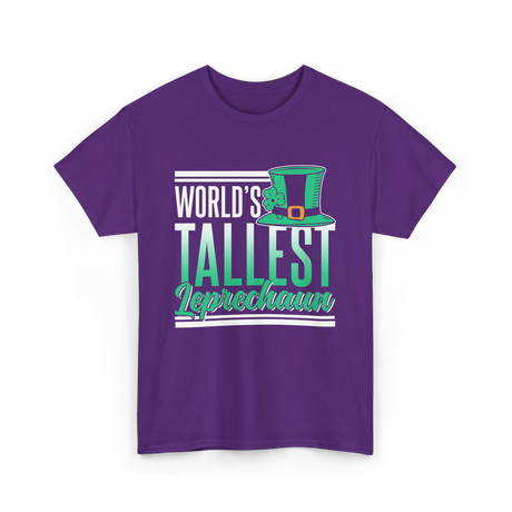 World's Tallest Leprechaun St Patrick's Day T-Shirt - Purple