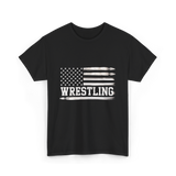 Wrestling USA Flag Wrestling T-Shirt - Black