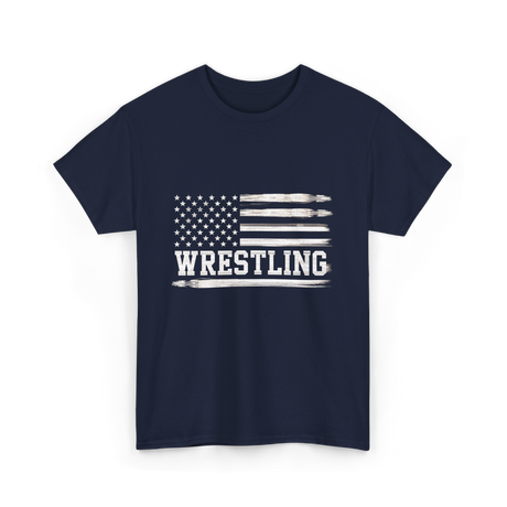 Wrestling USA Flag Wrestling T-Shirt - Navy