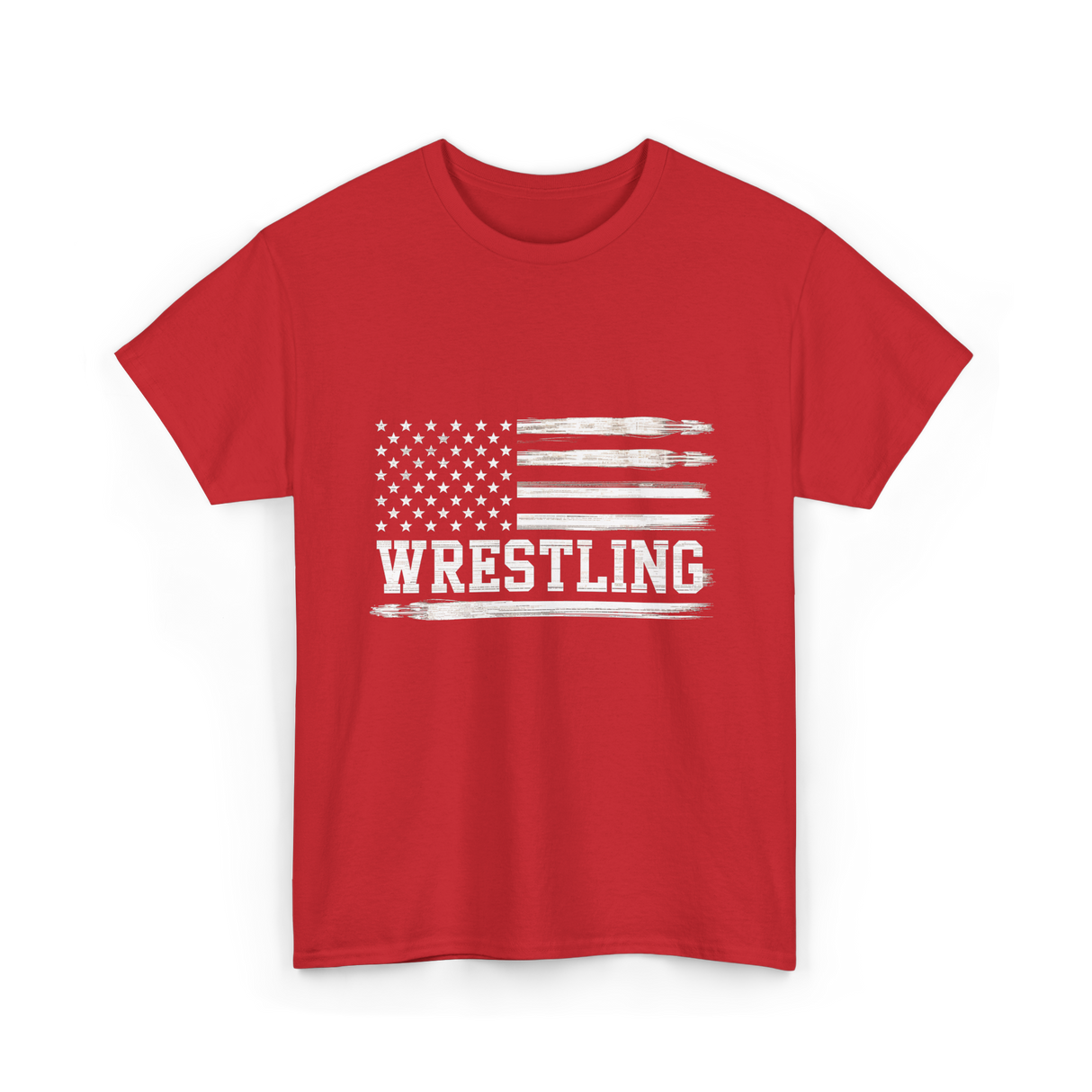 Wrestling USA Flag Wrestling T-Shirt - Red