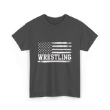 Wrestling USA Flag Wrestling T-Shirt - Dark Heather