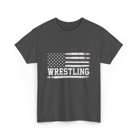 Wrestling USA Flag Wrestling T-Shirt - Dark Heather