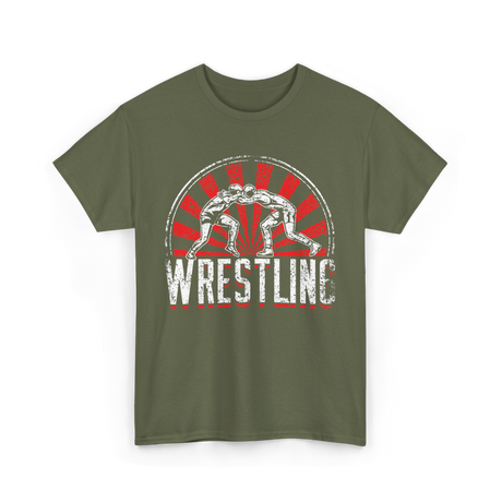 Wrestling Wrestler Sport Martial Arts T-Shirt - Military Green