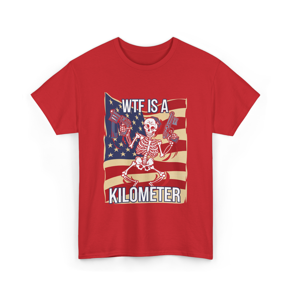 WTF Is A Kilometer Skeleton T-Shirt - Red