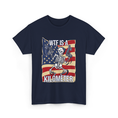 WTF Is A Kilometer Skeleton T-Shirt - Navy