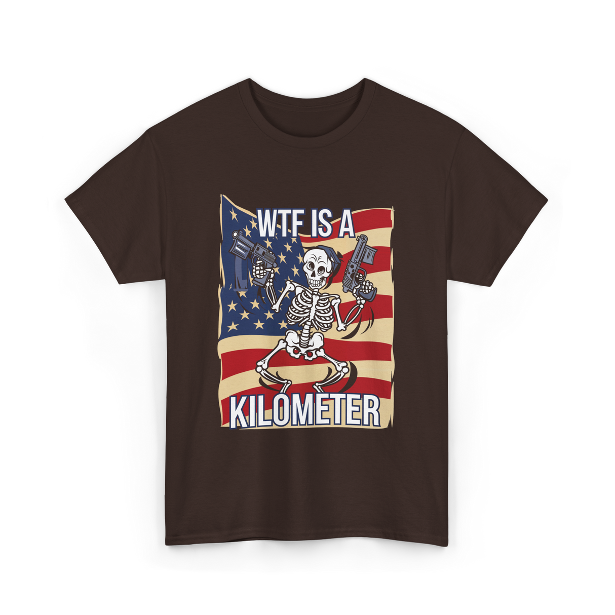 WTF Is A Kilometer Skeleton T-Shirt - Dark Chocolate