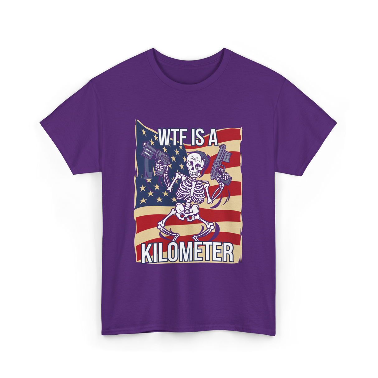 WTF Is A Kilometer Skeleton T-Shirt - Purple