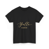 Yalla Habibi Arabic Style T-Shirt - Black