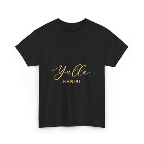 Yalla Habibi Arabic Style T-Shirt - Black