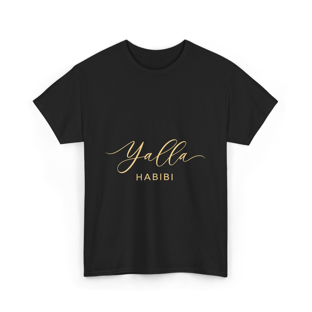 Yalla Habibi Arabic Style T-Shirt - Black