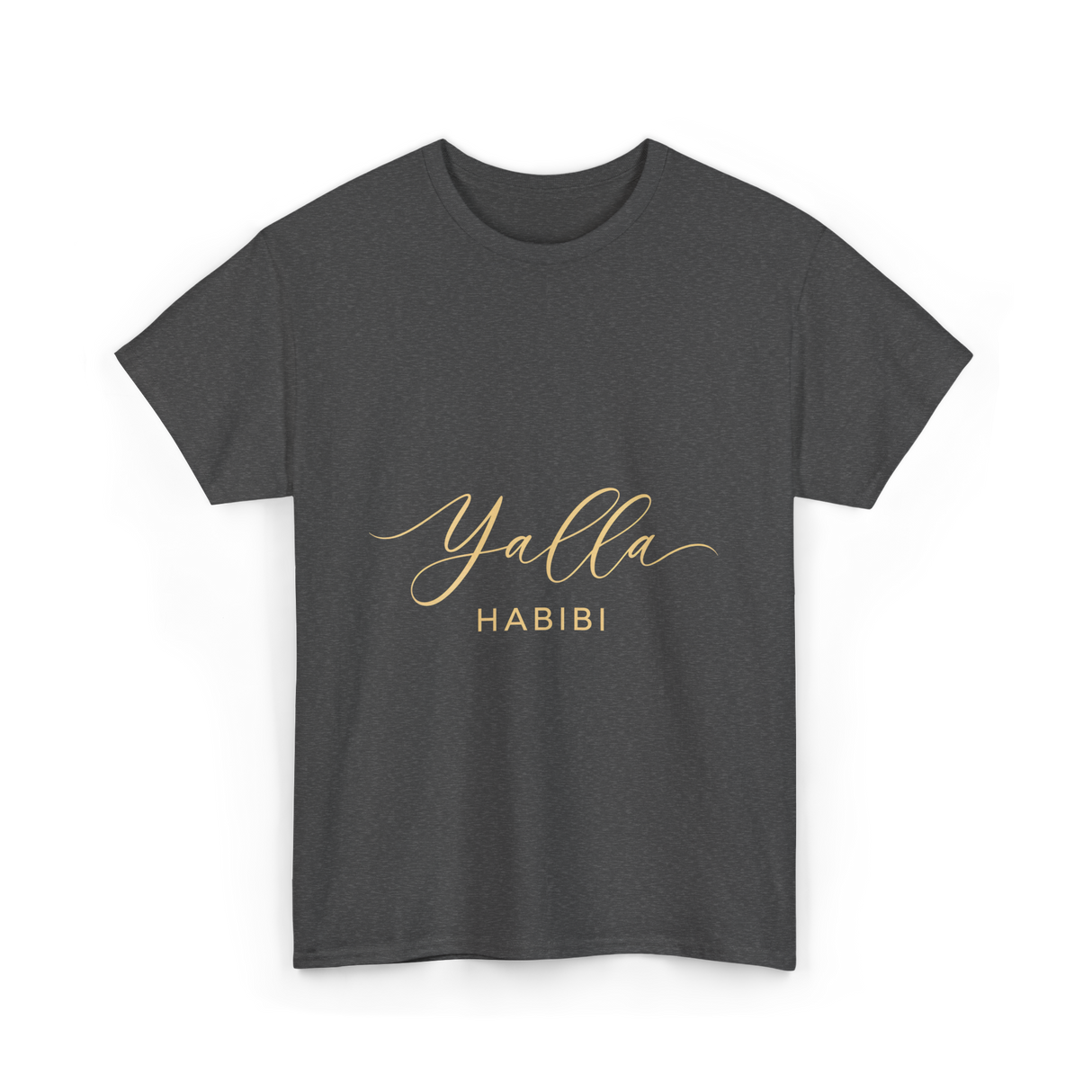 Yalla Habibi Arabic Style T-Shirt - Dark Heather