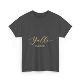 Yalla Habibi Arabic Style T-Shirt - Dark Heather