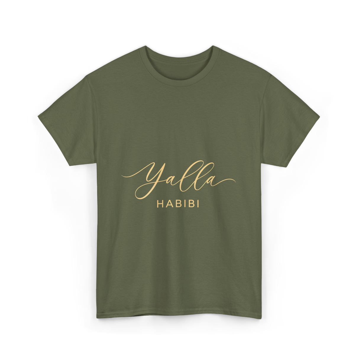 Yalla Habibi Arabic Style T-Shirt - Military Green