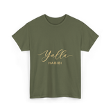 Yalla Habibi Arabic Style T-Shirt - Military Green