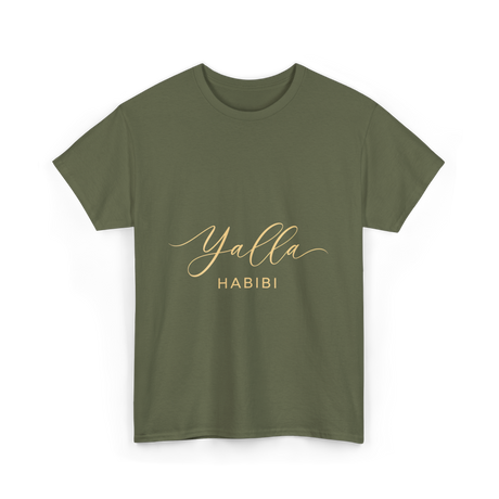 Yalla Habibi Arabic Style T-Shirt - Military Green