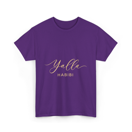 Yalla Habibi Arabic Style T-Shirt - Purple