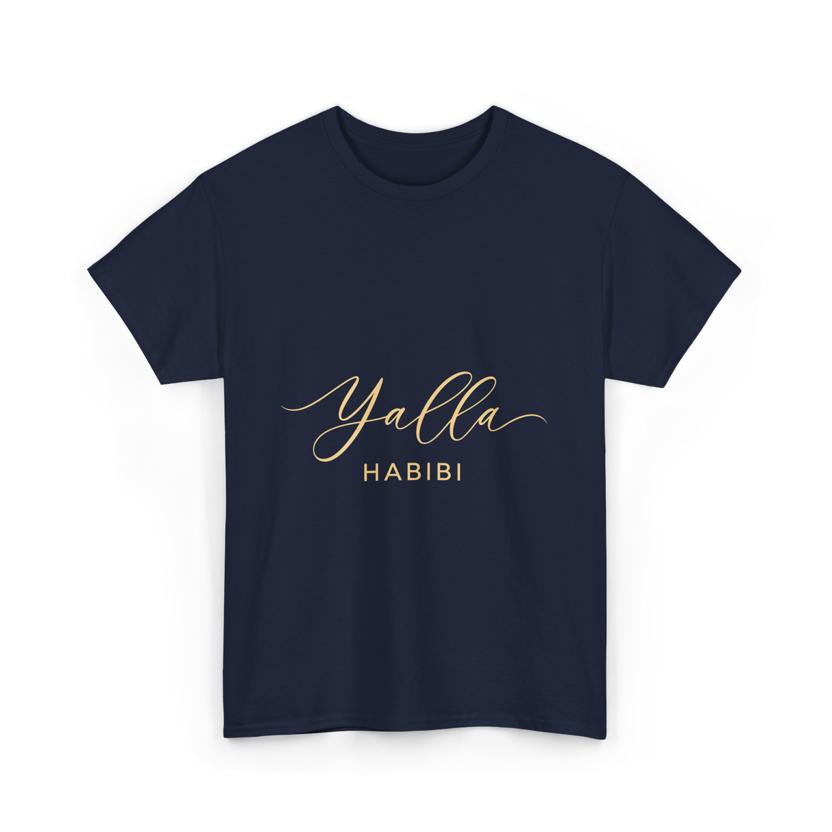 Yalla Habibi Arabic Style T-Shirt - Navy