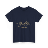 Yalla Habibi Arabic Style T-Shirt - Navy