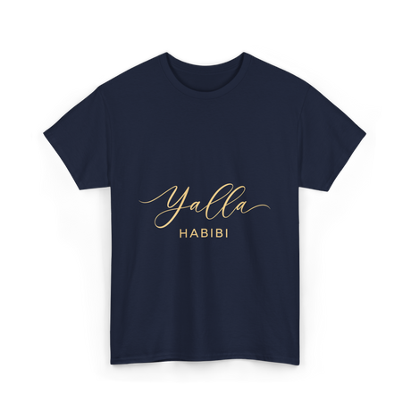 Yalla Habibi Arabic Style T-Shirt - Navy