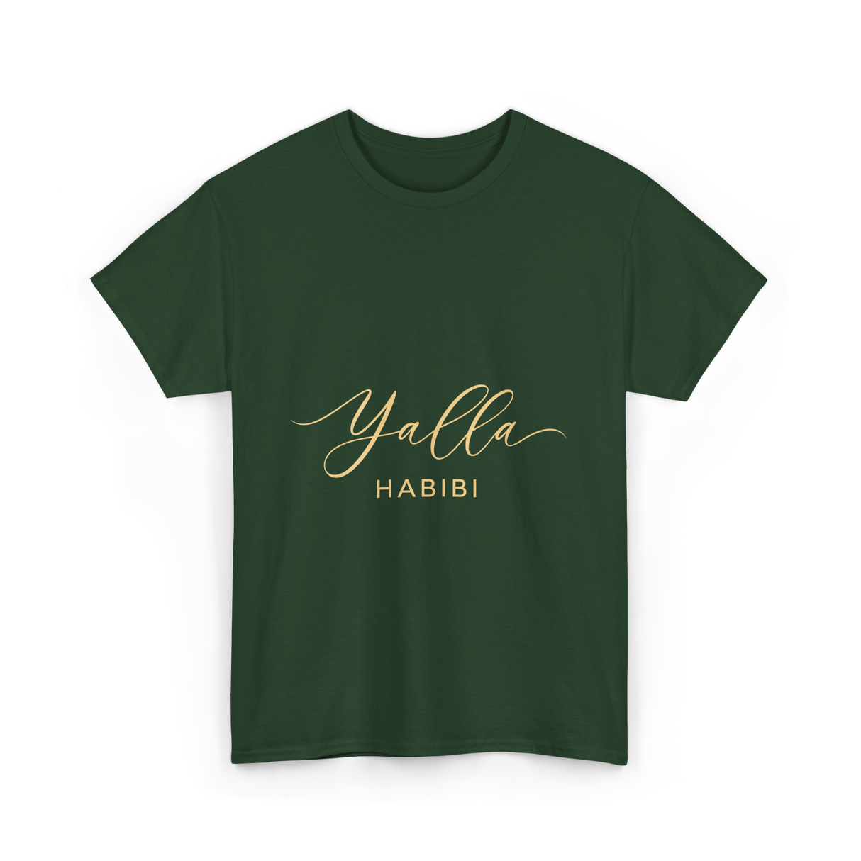 Yalla Habibi Arabic Style T-Shirt - Forest Green