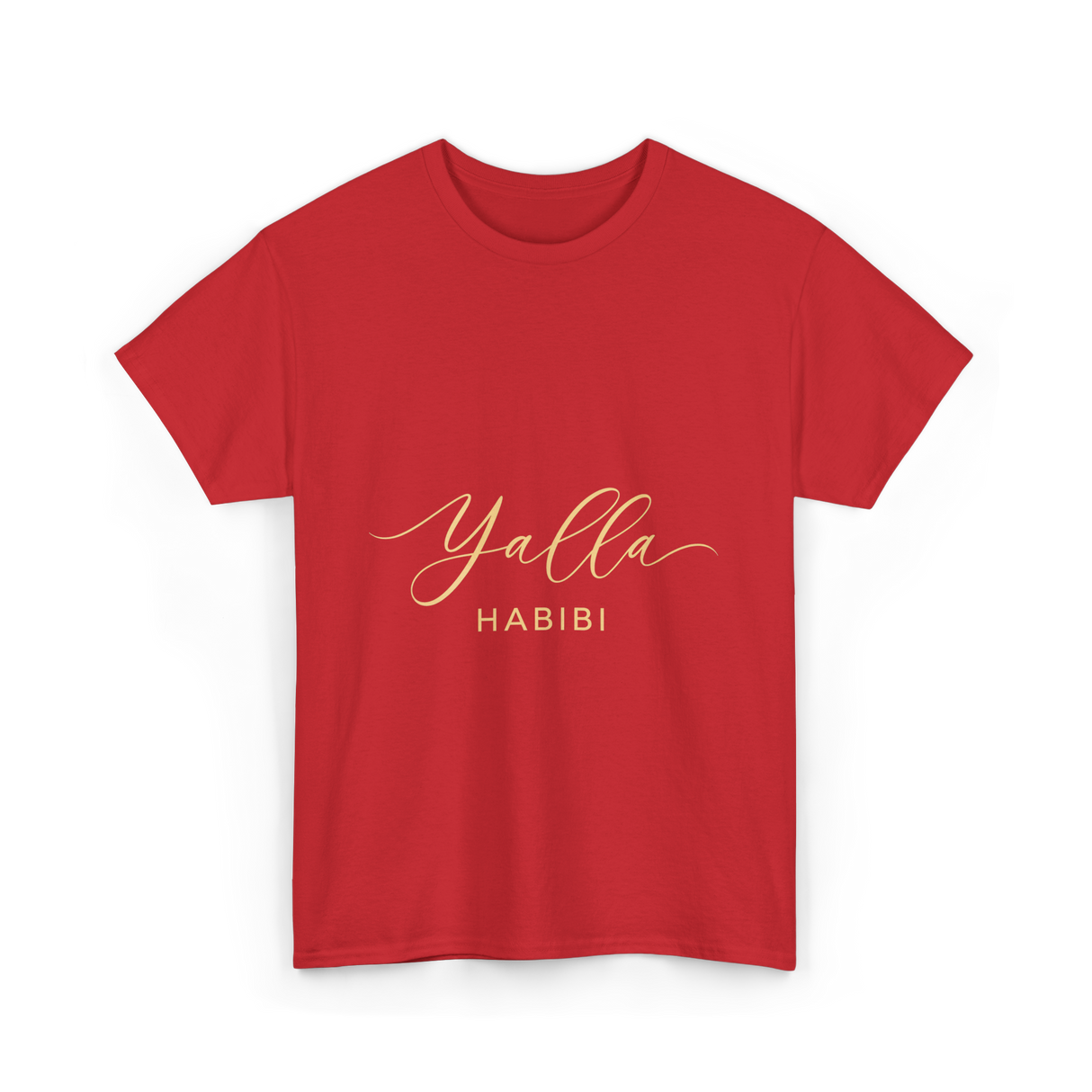 Yalla Habibi Arabic Style T-Shirt - Red