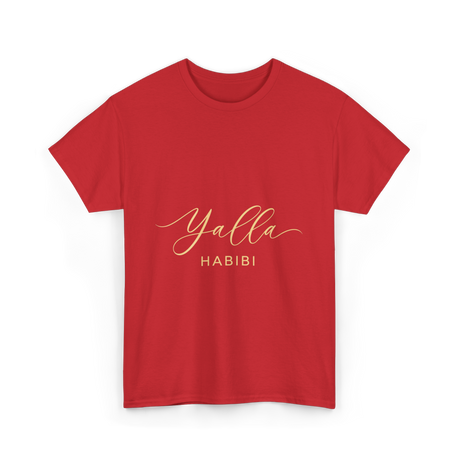 Yalla Habibi Arabic Style T-Shirt - Red