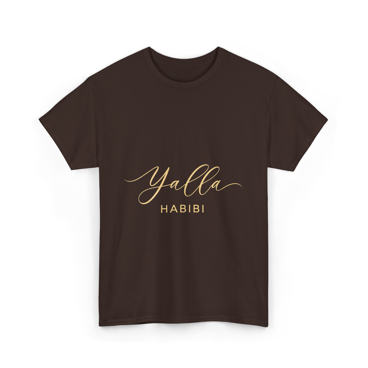 Yalla Habibi Arabic Style T-Shirt - Dark Chocolate