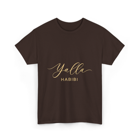 Yalla Habibi Arabic Style T-Shirt - Dark Chocolate