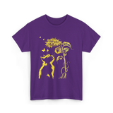 Yellow Kitten Sunflower Nature T-Shirt - Purple