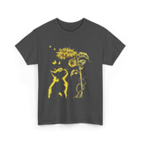 Yellow Kitten Sunflower Nature T-Shirt - Dark Heather