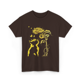 Yellow Kitten Sunflower Nature T-Shirt - Dark Chocolate