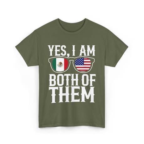 Yes Both Of Them America T-Shirt - Military Green