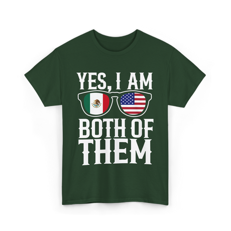 Yes Both Of Them America T-Shirt - Forest Green