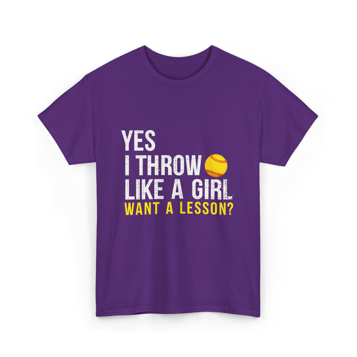 Yes I Throw Like A Girl Softball T-Shirt - Purple