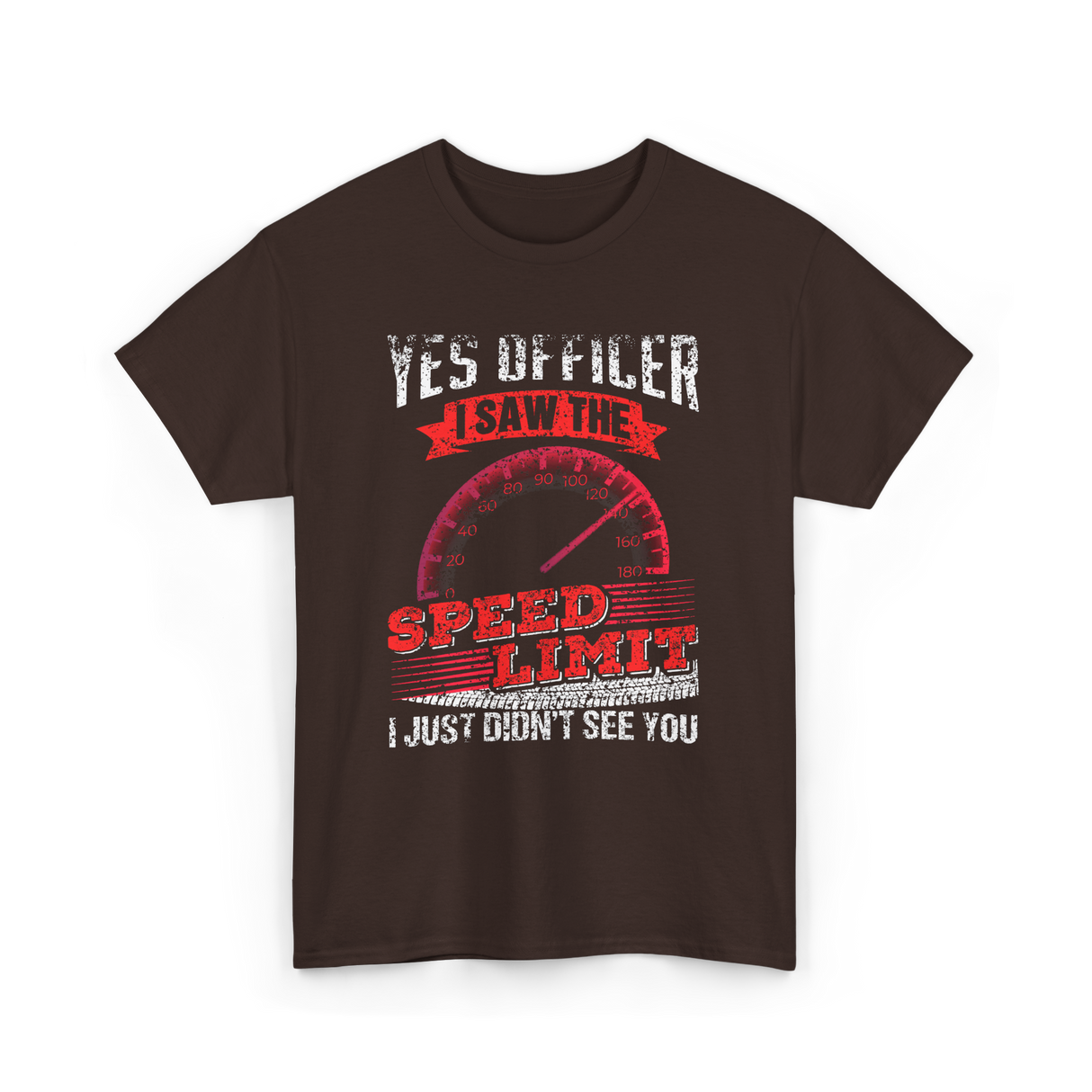 Yes Officer Speed Limit Racing T-Shirt - Dark Chocolate