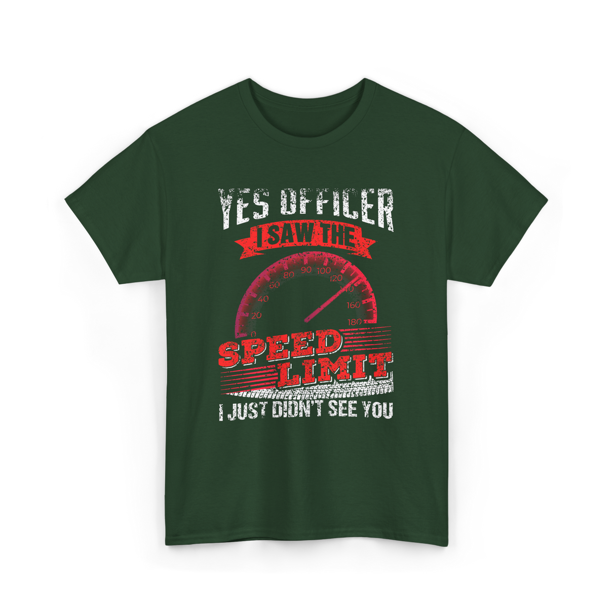 Yes Officer Speed Limit Racing T-Shirt - Forest Green