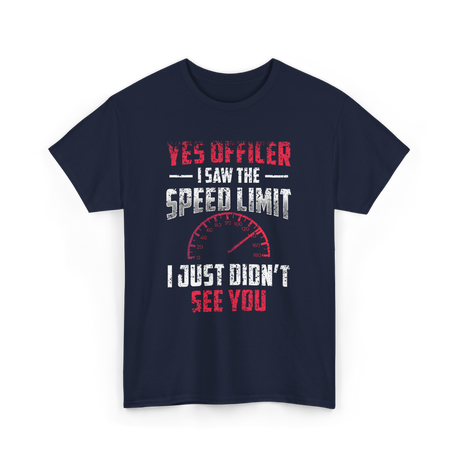 Yes Officer Speed Limit Racing T-Shirt - Navy