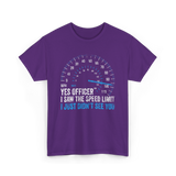 Yes Officer Speed Limit Racing T-Shirt - Purple