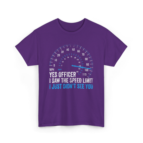 Yes Officer Speed Limit Racing T-Shirt - Purple