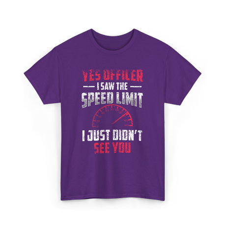 Yes Officer Speed Limit Racing T-Shirt - Purple