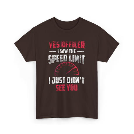 Yes Officer Speed Limit Racing T-Shirt - Dark Chocolate