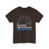 Yes Officer Speed Limit Racing T-Shirt - Dark Chocolate