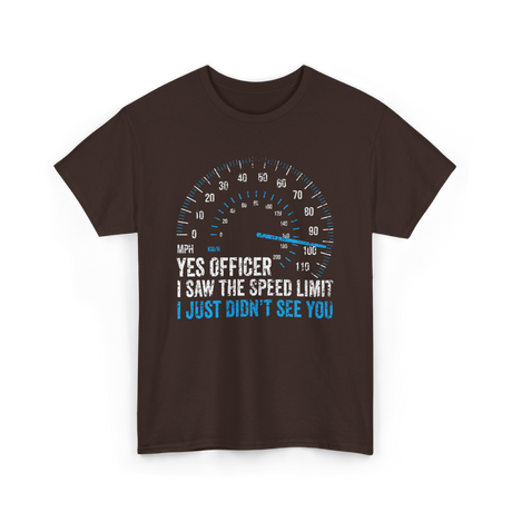 Yes Officer Speed Limit Racing T-Shirt - Dark Chocolate