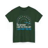 Yes Officer Speed Limit Racing T-Shirt - Forest Green