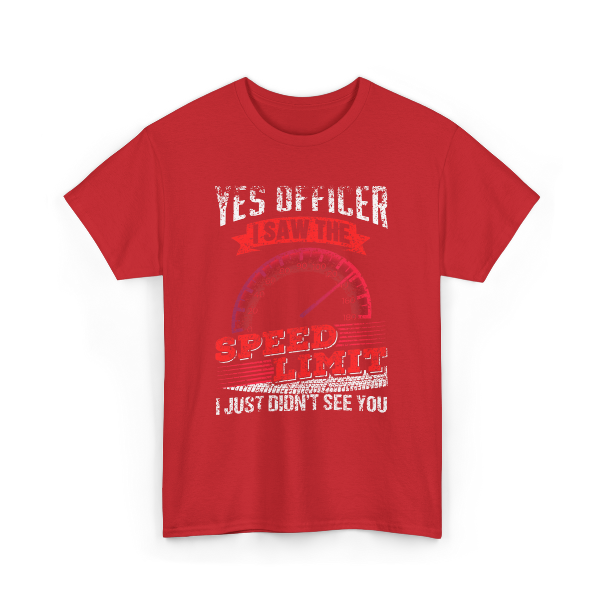 Yes Officer Speed Limit Racing T-Shirt - Red